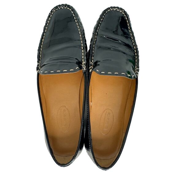 Talbots Patent Leather Driving Moccasins Size 6.5N Casual Preppy Classic *Flawed - Picture 2 of 8